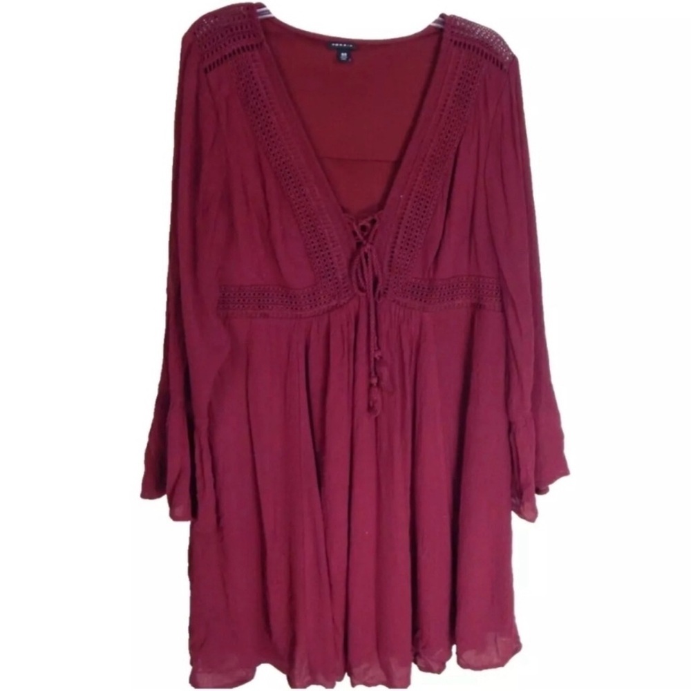 Torrid Deep Red Bohemian Dress